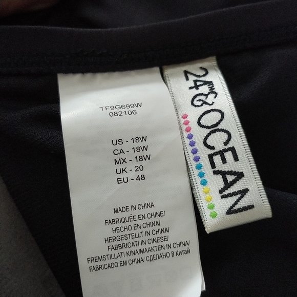 24&Ocean Tummy Control Black Bathing Suit Bottom 18W - Picture 6 of 7